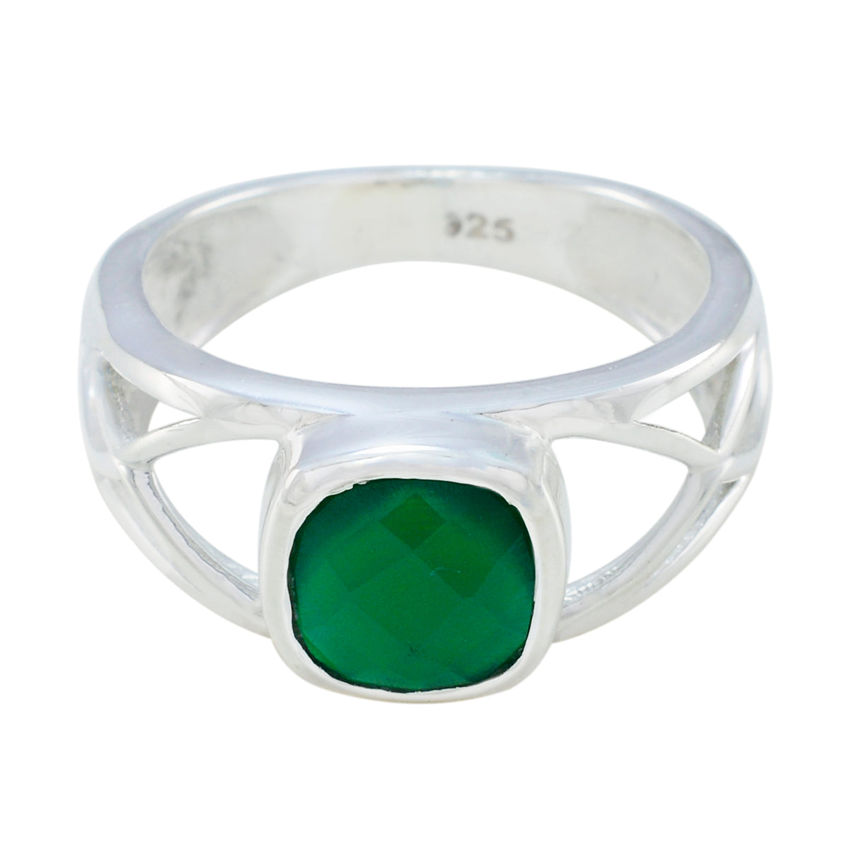 Sophia Artisan Green Solitaire Ring Green Onyx Green