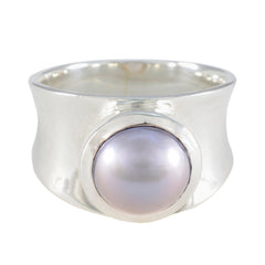 Emilia Armor Grey Solitaire Band Grey Pearl Gray