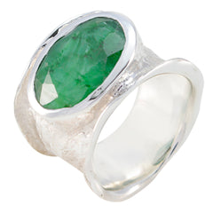 Aurora Oversized Green Solitaire Band