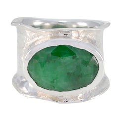 Aurora Oversized Green Solitaire Band