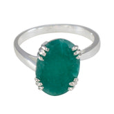 Luisa Contemporary Green Solitaire Ring Indian Emerald Green