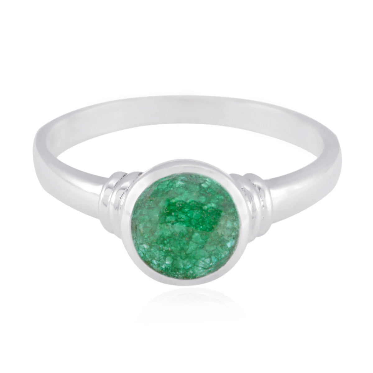 Natcha Romantic Green Solitaire Ring Indian Emerald Green
