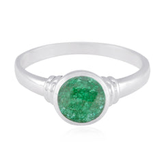 Natcha Romantic Green Solitaire Ring Indian Emerald Green