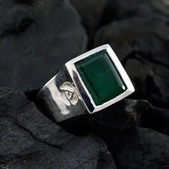 Hannah Green Solitaire Ring with Square Gemstone