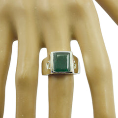 Hannah Green Solitaire Ring with Square Gemstone