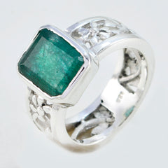 Valentina Art Deco Green Solitaire Band