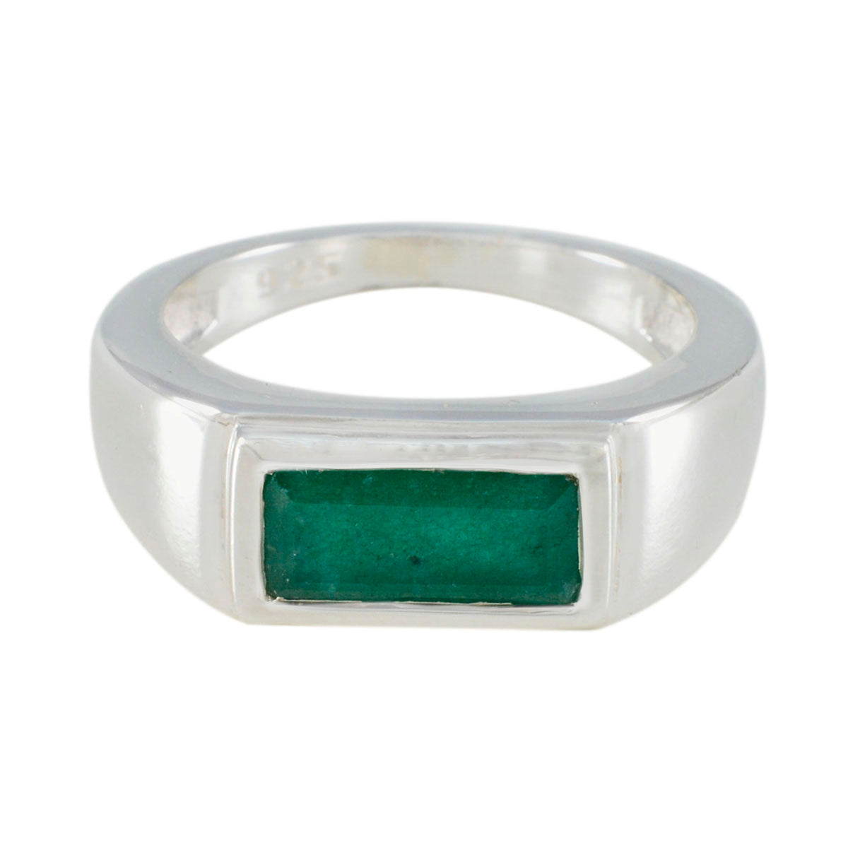 Meera Romantic Green Solitaire Ring Indian Emerald Green