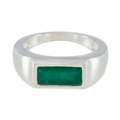 Meera Romantic Green Solitaire Ring Indian Emerald Green