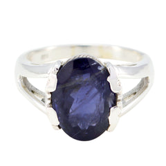Agustina Contemporary Blue Solitaire Ring Iolite Blue