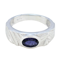 Constanza Romantic Blue Solitaire Ring Iolite Blue