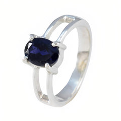 Aria Blue Solitaire Ring Elegant Oval Gemstone Ring