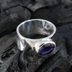 Angel Armor Blue Solitaire Band