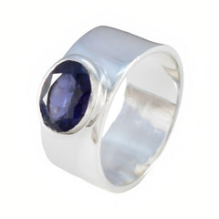 Angel Armor Blue Solitaire Band