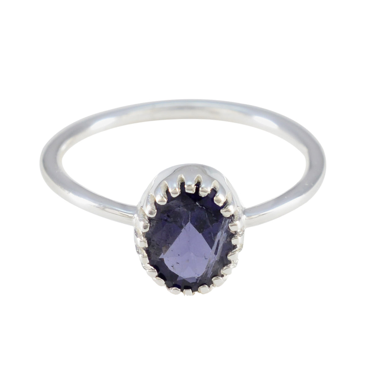 Yasmine Sophisticated Blue Solitaire Ring Iolite Blue