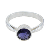 Andrea Blue Solitaire Ring India in Sterling Silver Iolite Blue