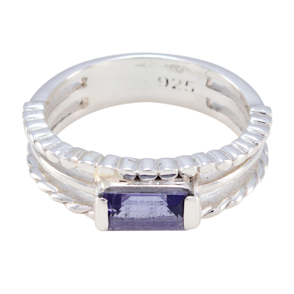 Hanna Twist Blue Solitaire Band Iolite Blue