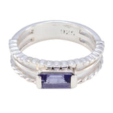 Hanna Twist Blue Solitaire Band Iolite Blue