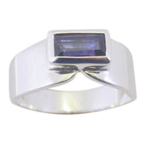 Ayesha Modern Blue Solitaire Ring in Sterling Silver Iolite Blue