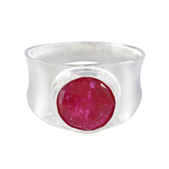 Emily Armor Red Solitaire Band Indian Ruby Red