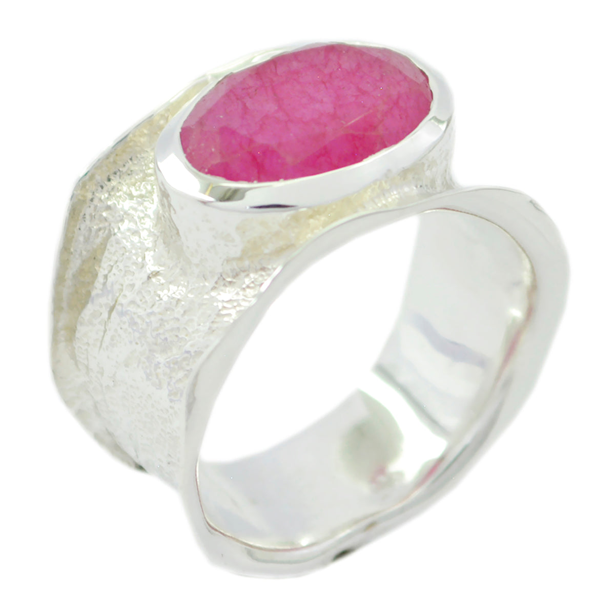 Autumn Oversized Red Solitaire Band Indian Ruby Red