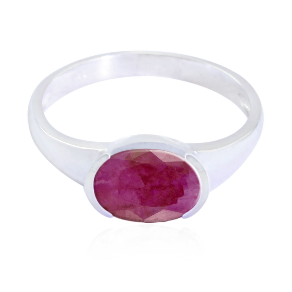 Eun-ji Contemporary Red Solitaire Ring Indian Ruby Red
