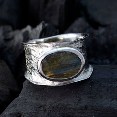 Ava Oversized Grey Solitaire Band