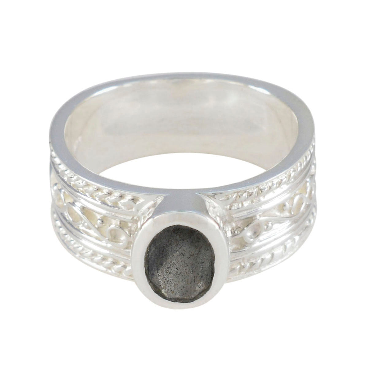 Sofía Twist Grey Solitaire Band Labradorite Gray