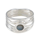 Lily Rope-Wire Grey Solitaire Band Labradorite Gray