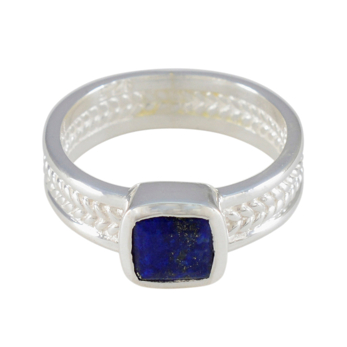 Pilar Rope-Wire Blue Solitaire Band Lapis Lazuli Blue