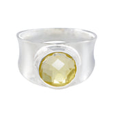 Eva Armor Yellow Solitaire Band Lemon Quartz Yellow