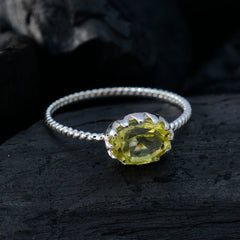 Luna Yellow Solitaire Ring with Oval Gemstone