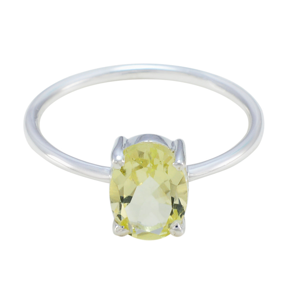 Mei Fairytale Yellow Solitaire Ring Lemon Quartz Yellow