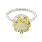 Sarah Sophisticated Yellow Solitaire Ring Lemon Quartz Yellow