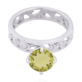 Stella Filigree Yellow Solitaire Ring Lemon Quartz Yellow