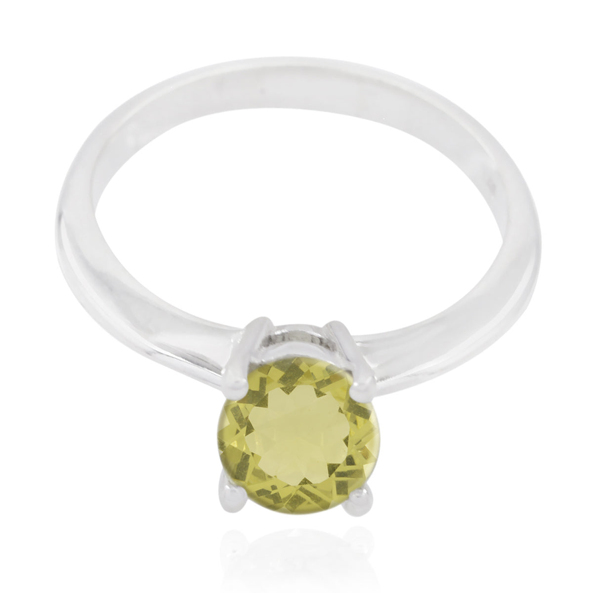Aurora Sophisticated Yellow Solitaire Ring Lemon Quartz Yellow