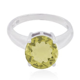 Camila Sophisticated Yellow Solitaire Ring Lemon Quartz Yellow