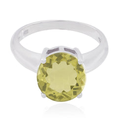 Camila Sophisticated Yellow Solitaire Ring Lemon Quartz Yellow