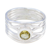 Putri Rope-Wire Yellow Solitaire Band Lemon Quartz Yellow