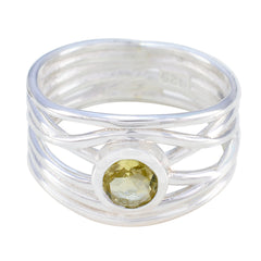 Putri Rope-Wire Yellow Solitaire Band Lemon Quartz Yellow