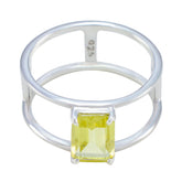 Lakshmi Geometric Yellow Solitaire Band Lemon Quartz Yellow