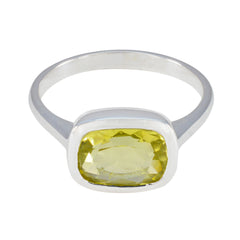 Lili Sophisticated Yellow Solitaire Ring Lemon Quartz Yellow