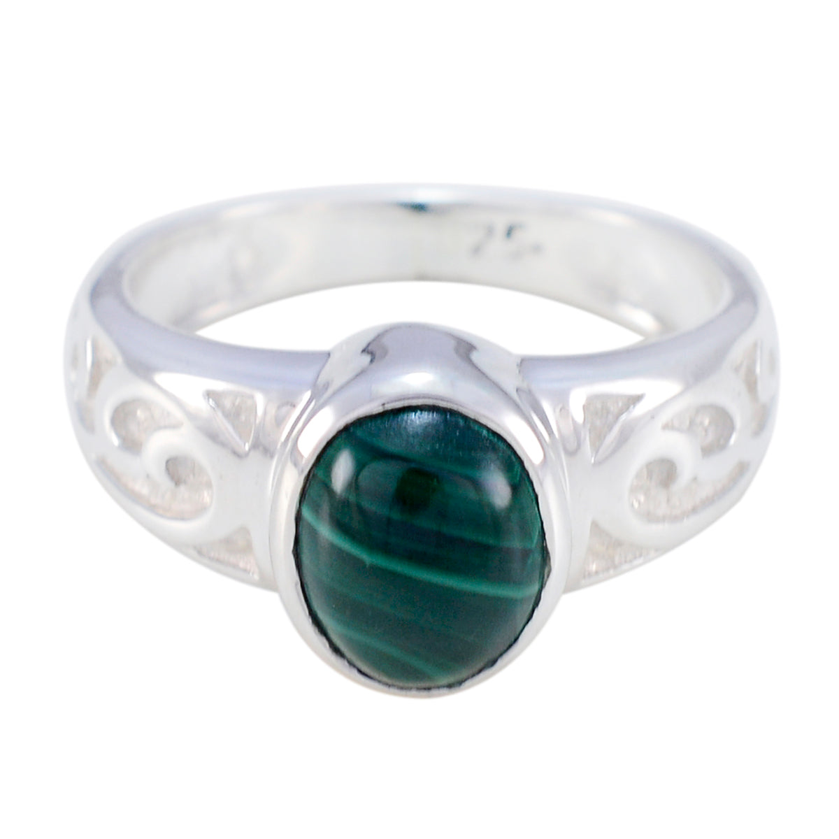 Araya Contemporary Green Solitaire Ring Malachite Green