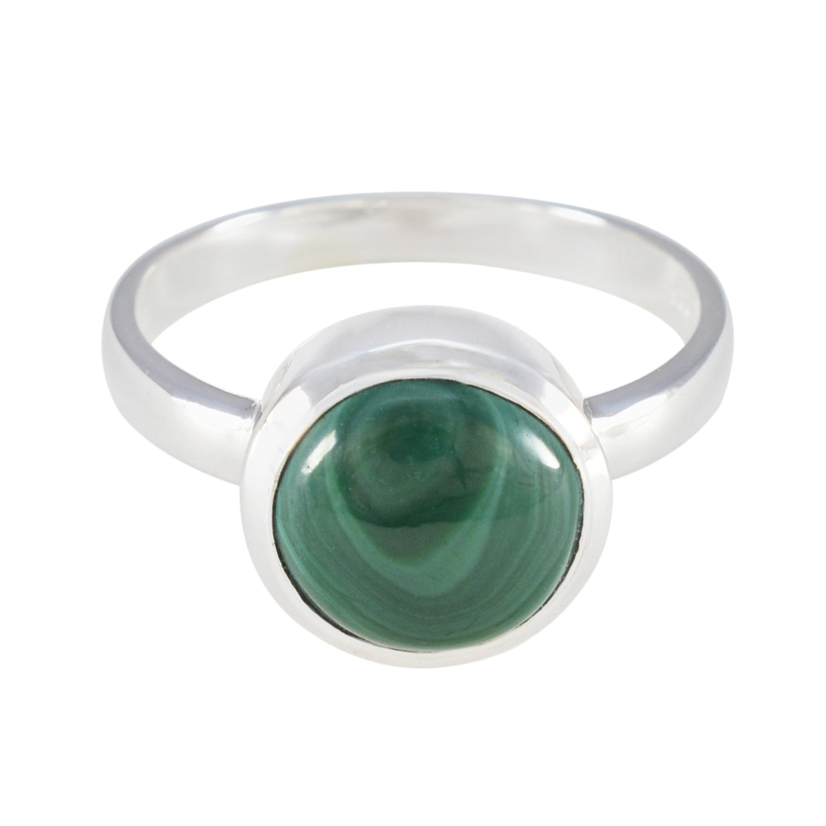 Alejandra Graceful Green Solitaire Ring Malachite Green