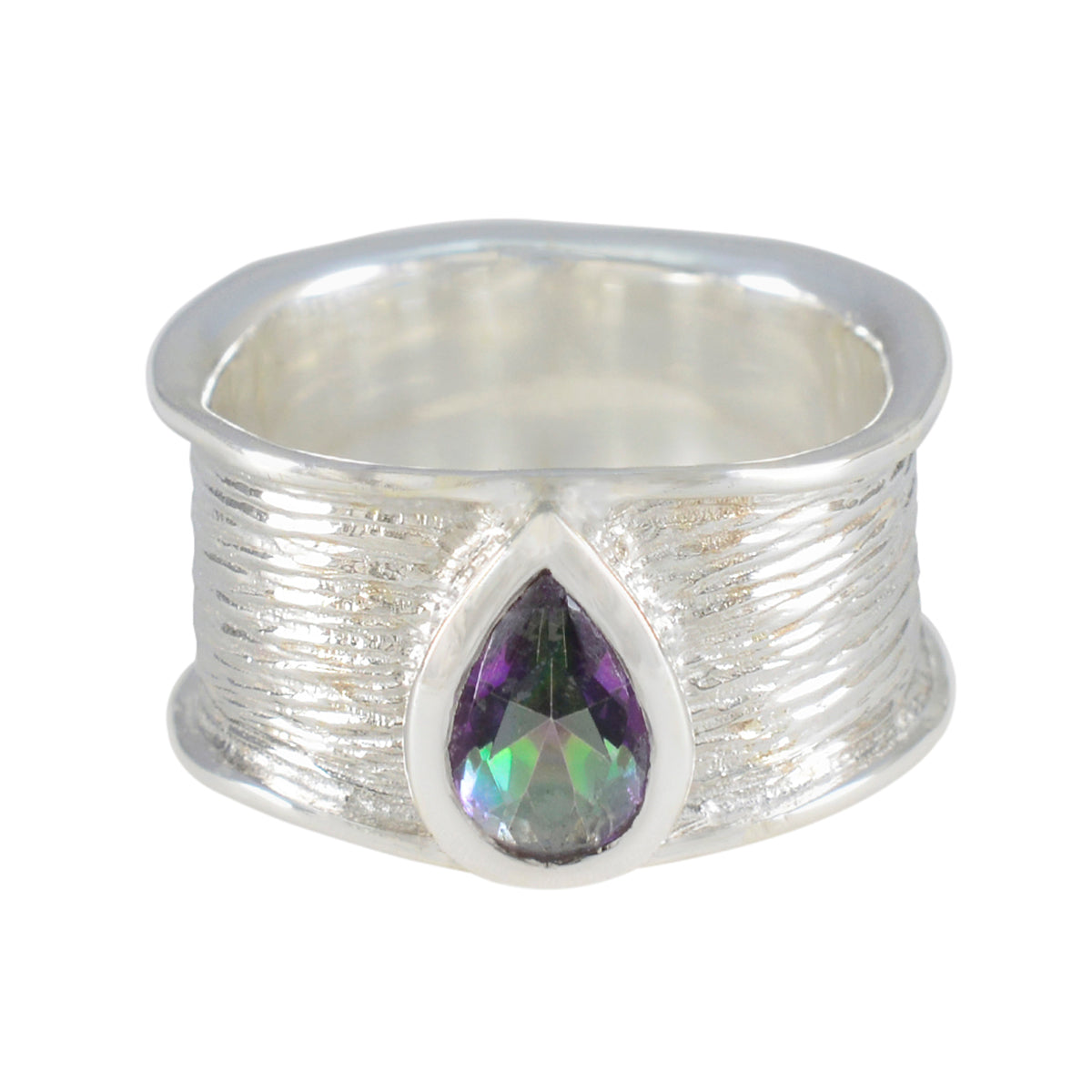 Yasmine Victorian multicolor Solitaire Band Mystic Quartz Multicolor