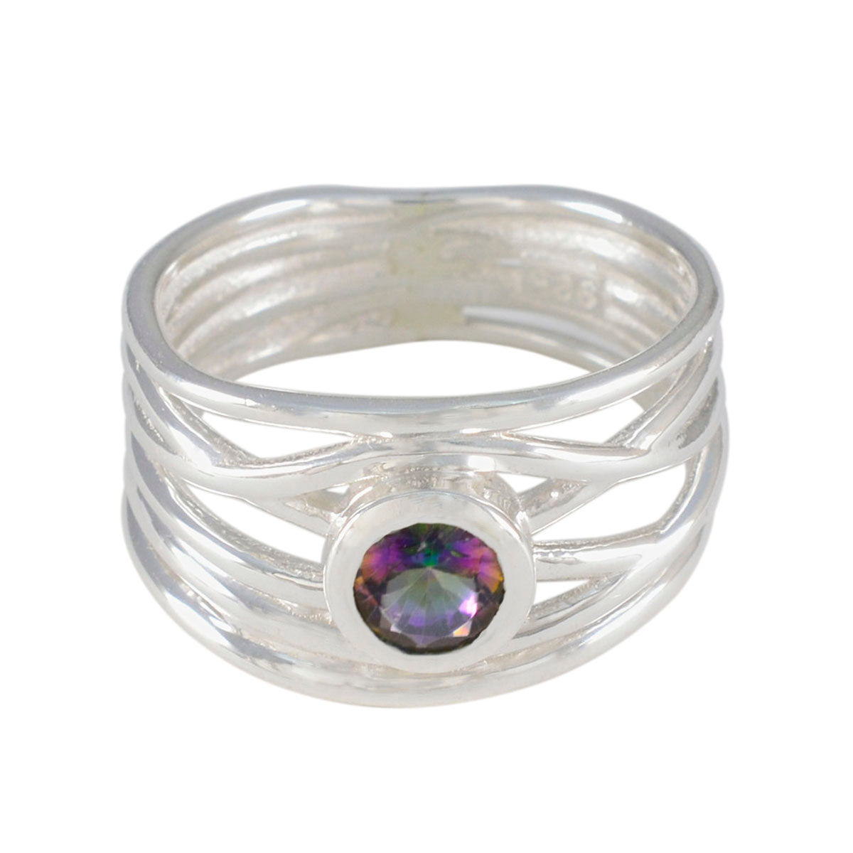 Elena Rope-Wire multicolor Solitaire Band Mystic Quartz Multicolor