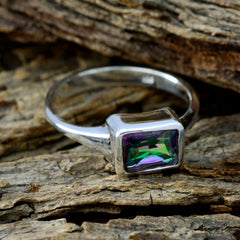 Isla Multicolor Solitaire Ring with Silver Band