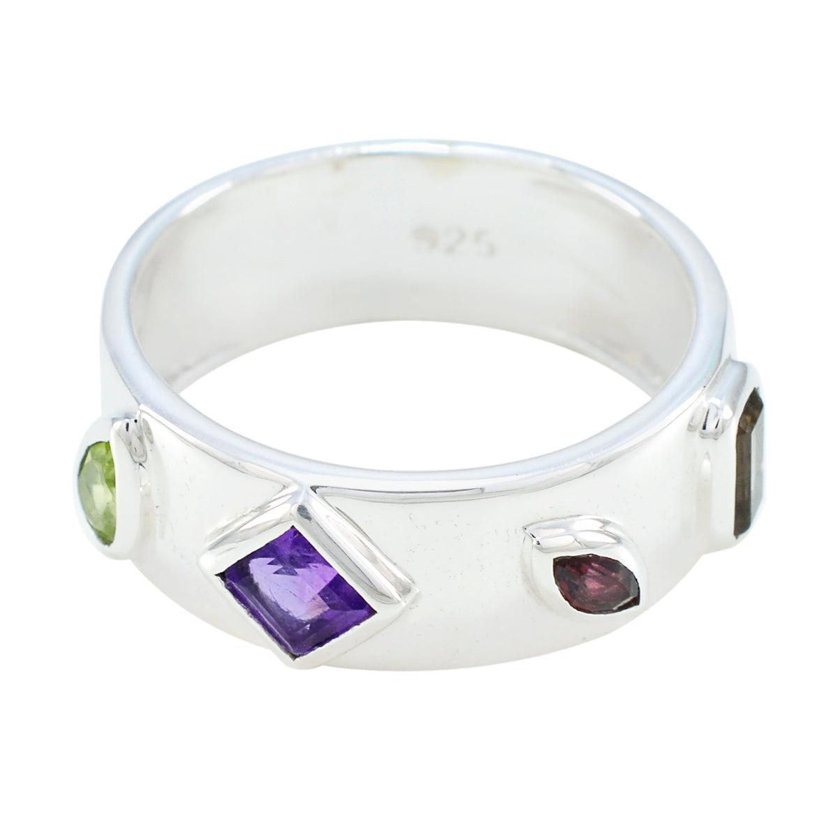 Meera Abstract multicolor quarter Band Multi Stone Multicolor
