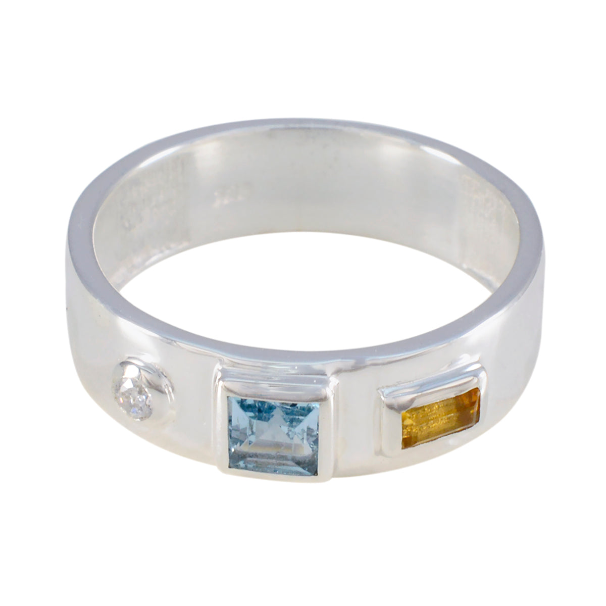Aria Abstract multicolor Trilogy Band Multi Stone Multicolor