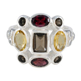 Evelyn Cocktail multicolor Navratna Ring Multi Stone Multicolor