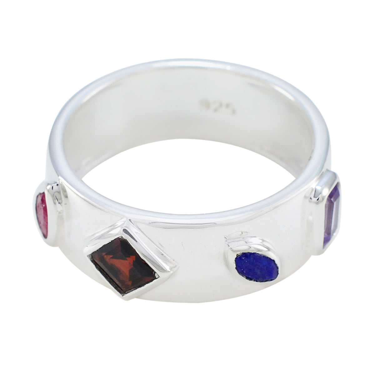 Maria Abstract multicolor quarter Band Multi Stone Multicolor